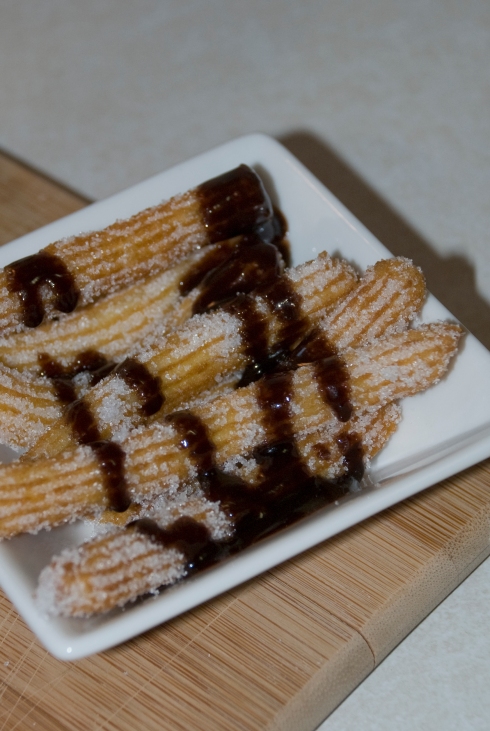 Venezuelan Churros with Chocolate Topping