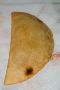 Fried Empanada and Remove Excess Oil with Paper Towels