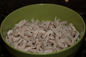 Shredded chicken breasts