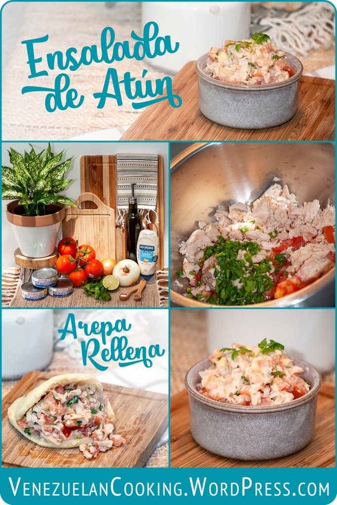 Ensalada de Atún | Venezuelan Tuna Salad. Arepa rellena de ensalada de atún | Arepa Filling of Tuna Salad.